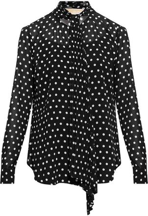 Michael Kors Black Shirt With White Polka Dots