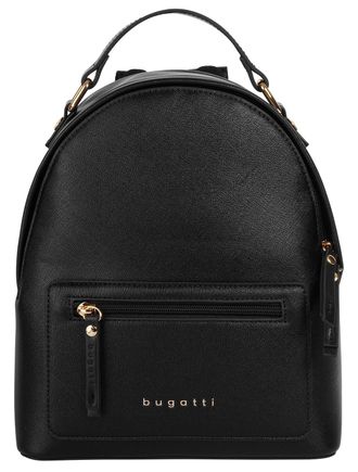 Bugatti Cityrucksack BUGATTI ELLA SAFFIANO, Damen, Gr. B/H/T: 23cm x 28cm x 11cm, onesize, schwarz, Polyurethan (100%), Rucks&auml;cke Cityrucksack