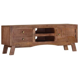 Berkfield Home TV Cabinet 110x30x40 cm Rough Mango Wood in Brown | Size: 110 x 30 x 40 cm