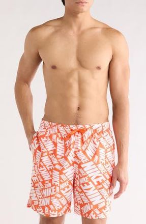 Nike Seven-Inch Volley Swim Trunks in Orange Blaze at Nordstrom Rack, Size Xx-Large