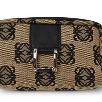 Loewe Beige Black Canvas Pouch (Pre-Owned)