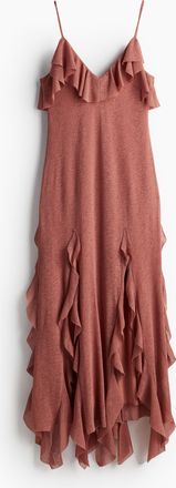 H&M Langes Volantkleid - Pink