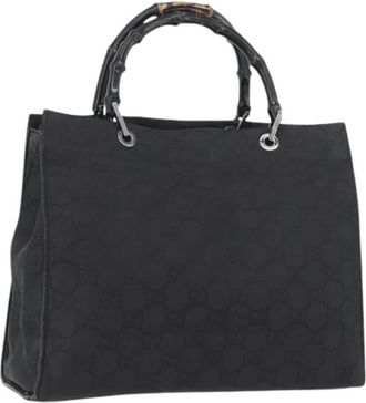 Gucci Pre-owned Handbags, female, Black, Size: ONE SIZE Pre-owned Vintage Nylon Tote Bag