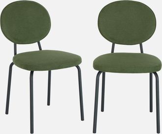 Sweeek Silla Vintage De Metal Y Tela, Set De 2