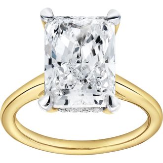LuvMyJewelry Aelo 14K Gold Radiant Cut Lab Grown Diamond Hidden Halo Engagement Ring - 5.1 Ct in 14K Yellow Gold at Nordstrom, Size 6