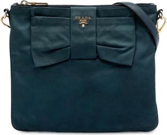 Prada Pre-owned Nylon Crossbody Tas - Dames - Vintage Schoudertas - Blauw - ONE Size - Nylon - Vintage
