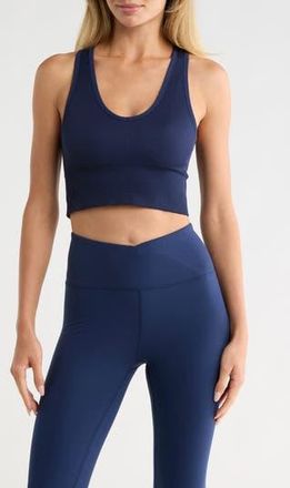 90 Degree by Reflex Rib Seamless Highline V-Neck Tank in Naval Blue at Nordstrom Rack, Size X-Large