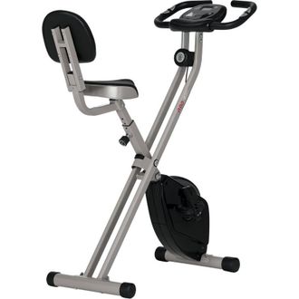 HOMCOM Homcom - Bicicleta Est&aacute;tica Plegable Con Respaldo, 8 Niveles De Resistencia Magn&eacute;tica, Volante, Pantalla Lcd, Puls&oacute;metro, Sill&iacute;n Ajustable, Carga 110 
