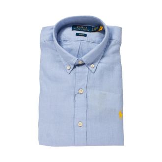 Polo Ralph Lauren Heren, Overhemden, Blauw, Maat: 2XL Linnen