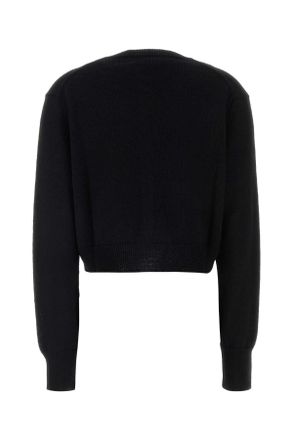 Our Legacy Womens Black Linen Blend Cardigan Coarse Wool Maglieria