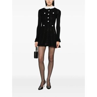 Self Portrait Embellished Knit Dress - Black