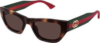 Gucci Brown Cat Eye Ladies Sunglasses GG2116S 002 52