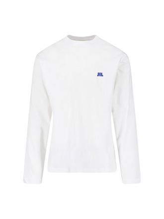 Jil Sander White Crewneck Long-Sleeve Cotton T-Shirt