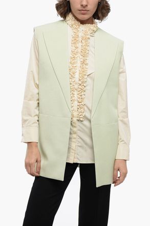 Jil Sander Gilet Buttonless in Misto Lino con Dettagli a Taglio Vivo Jil Sander