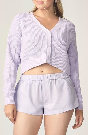 Florence By Mills Bright Side Crop Cardigan in Purple Haze at Nordstrom Rack, Size X-Small