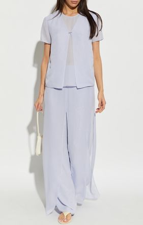 Emporio Armani Top With A Round Neckline, Womens, Purple