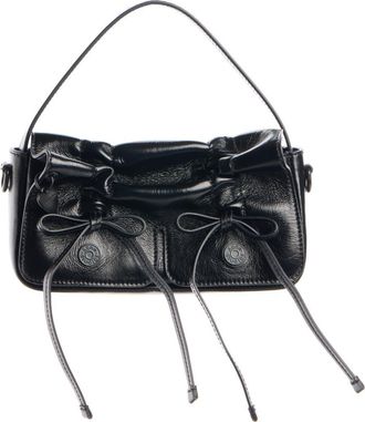 Acne Studios Micro Multipocket Crinkled Leather Handbag in Black at Nordstrom