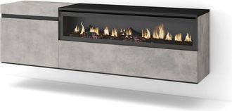 Skraut Home Skraut Home - Mueble Tv, Televisi&oacute;n, Muebles De Sal&oacute;n, Almacenaje, 150x45x35cm, Para Tv Hasta 65, Chimenea El&eacute;ctrica, Colgado, Suspendido, Estilo Mode