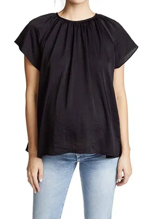 Hatch Cecilia Short Sleeves Top In Black
