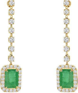 Sabrina Designs 14K 1.63 Ct. Tw. Diamond & Emerald Drop Earrings