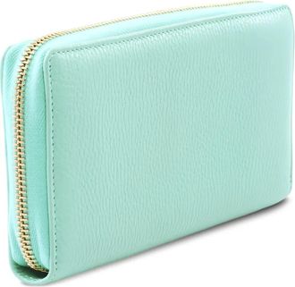 Gucci 2010s Bamboo tassel zip-leather wallet - women - Bamboo/Leather - One Size - Blue