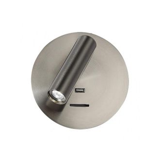 Fabrilamp Fabrilamp - Lampada da parete 3w 4000k giotto tondo nichel port usb 150lm w/switch 14x14x12cm orientb