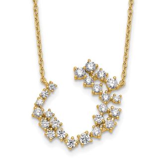 Diamond2Deal 14k Gold 1 Ct Lab Grown Diamond Fashion Necklace 18 Clarity VS, Color D-E