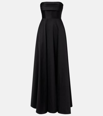 Roland Mouret Pleated taffeta corset gown