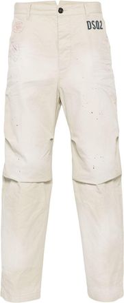 Dsquared2 D2 Stamps Osaka straight-leg trousers - men - Cotton/Cotton - 46 - Neutrals