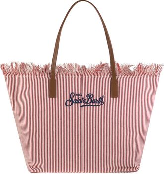 MC2 Saint Barth City Shopper-Tasche mit Streifen und gesticktem Logo