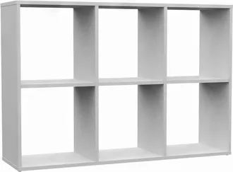 Topeshop Marion - Estanter&iacute;a modular con 6 cubos - Librer&iacute;a con 6 compartimentos - 110x30x75 cm - Mueble de almacenaje