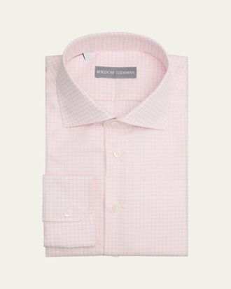 Bergdorf Goodman Mens Cotton Grid Check Dress Shirt