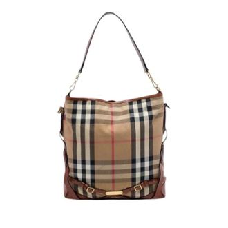 Burberry Pre-owned Canvas Satchel - Dames - Pre-owned - Beige - Maat: ONE Size Leer