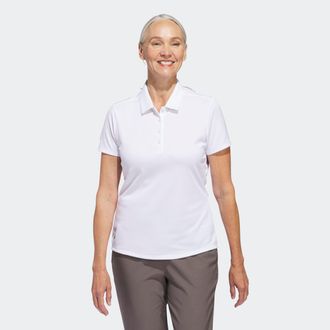 adidas Poloshirt ADIDAS PERFORMANCE SOLID PERFORMANCE SHORT SLEEVE F&Uuml;R DAMEN, Damen, Gr. XXL, weiss (wei&szlig;), Obermaterial: 100% Polyester, Shirts Poloshirt, m