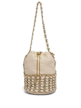 Rosantica chain-detailing bucket bag - women - Gold Plated Brass/Calf Leather/Fabric - OS - Neutrals