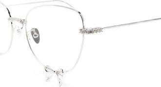 Yvmin 26609SLV00NN Crystal-Embellished Cat-Eye Eyeglasses - Silver