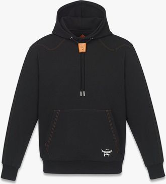MCM Logo Stitch Ponte Hoodie in Black at Nordstrom, Size Medium