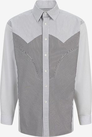 Maison Margiela Gestreiftes Westernhemd im Patchwork-Look