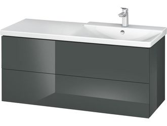 Duravit Duravit L-cube M&oacute;dulo Mural 1220mm De Ancho, Profundidad 481, 2 Cajones, Apto Para P3 Comfort Art&iacute;culo 233412, Lavabo A La Derecha, Color: Laca De Alt