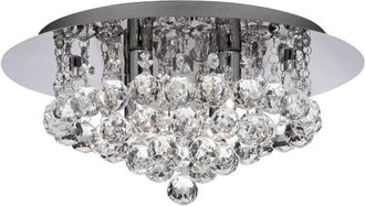 Searchlight Searchlight - Hanna - Luz De Techo Semi Empotrada De 4 Luces, Cromada Con Cristales, G9