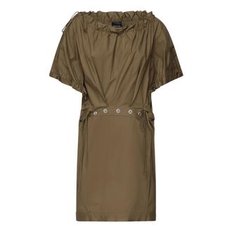 Pinko Short Dresses, female, Green, Size: M Popeline Dress for Prime Time