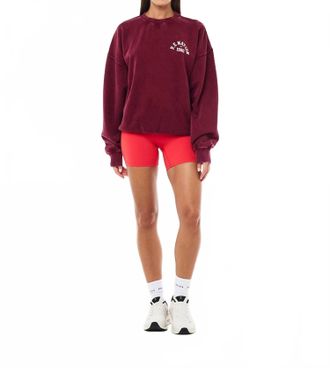 P.E Nation Swerve 2.0 Sweat Oversized Fit In Washed Cabernet