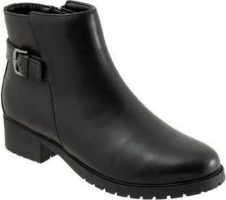 Softwalk Marigold Waterproof Leather Ankle Bootie in Black at Nordstrom, Size 10.5