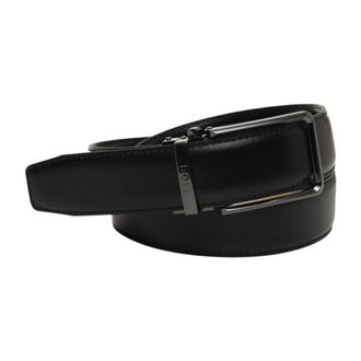 HUGO BOSS Belts, male, Black, ONE SIZE, Stylish Leather Belt with Steel Buckle
