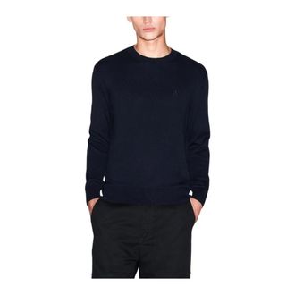 A|X Armani Exchange Round-neck Knitwear, male, Blue, XL, Round Neck Long Sleeve Knitwear
