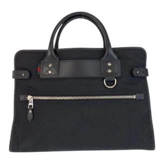 Gucci Pre-owned Nylon Leather Briefcase - Heren - Vintage Shopper - Zwart - ONE Size - Nylon - Vintage