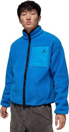 Nike Jordan Air Jordan Flight Mountainside Faux Fur Jacket Photo Blue Black HV0778-406