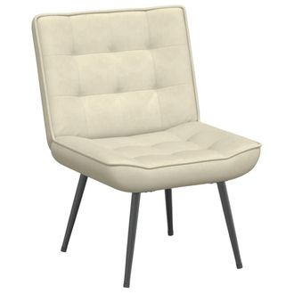 vidaXL Poltrona Relax 64x74x84 Cm Crema In Velluto - Vidaxl