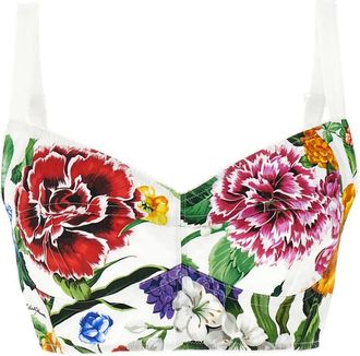 Dolce & Gabbana Tops, Dames, Veelkleurig, S, Katoen, Cotton Corset Bralette Top