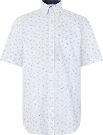 Paul & Shark Short Sleeve Shirt - Heren - Korte mouwen Overhemden - Wit - S - Katoen - Overhemden